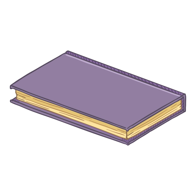 Vector Cartoon Illustration - Purple Hardcover Book