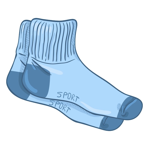 Vector Cartoon Illustration Sport Style Blue Socks