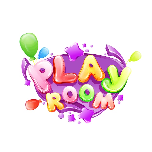 Vector cartoon kids play room poster template