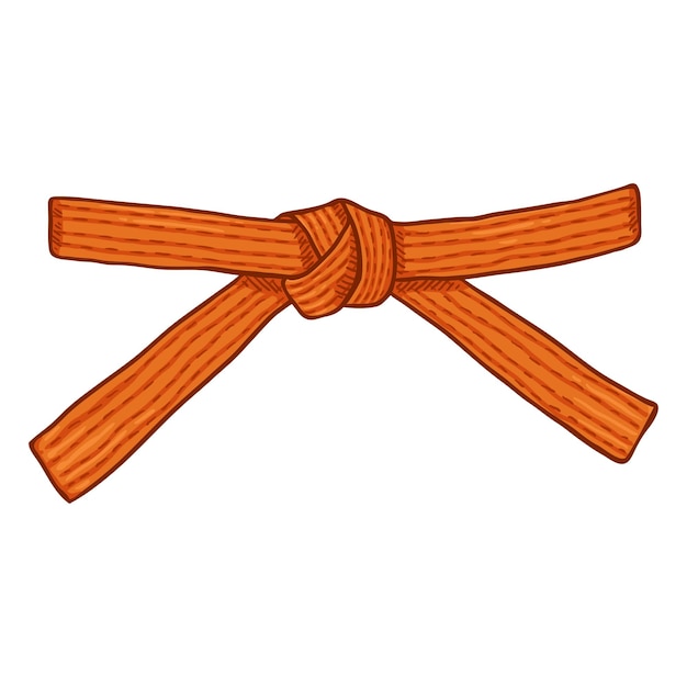 Vector Cartoon Orange Karate Belt