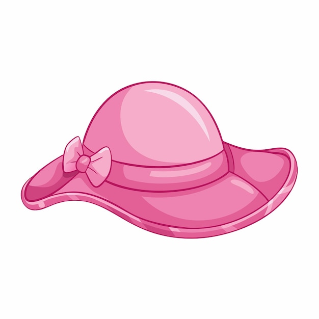 Vector vector cartoon pink elegance women hat isolated on white background 14