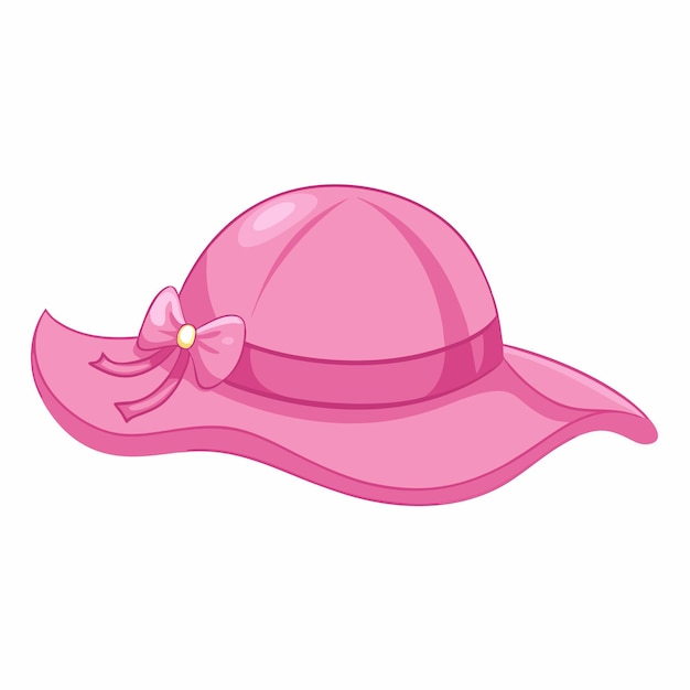 Vector vector cartoon pink elegance women hat isolated on white background 2