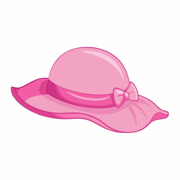 Vector vector cartoon pink elegance women hat isolated on white background 5