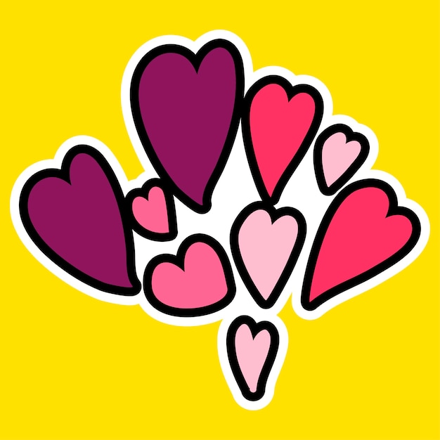 Vector Cartoon Romantic Love Sign