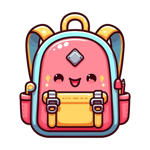 Vector cartoon school backpack