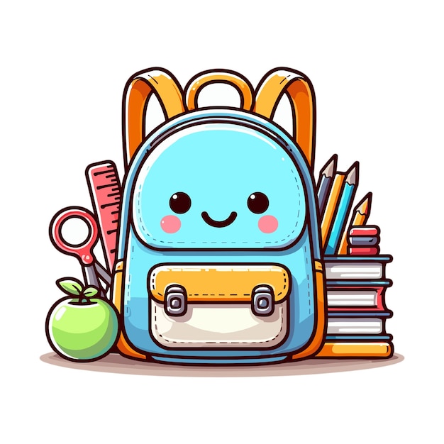 Vector cartoon school backpack