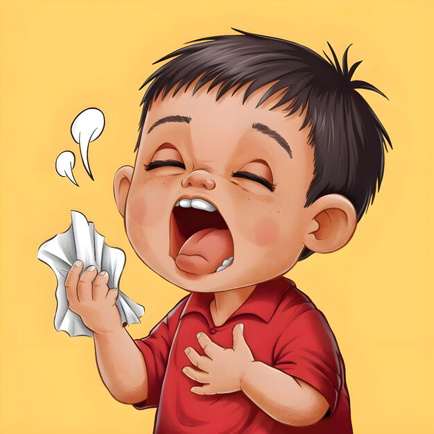 Vector vector cartoon sneezing