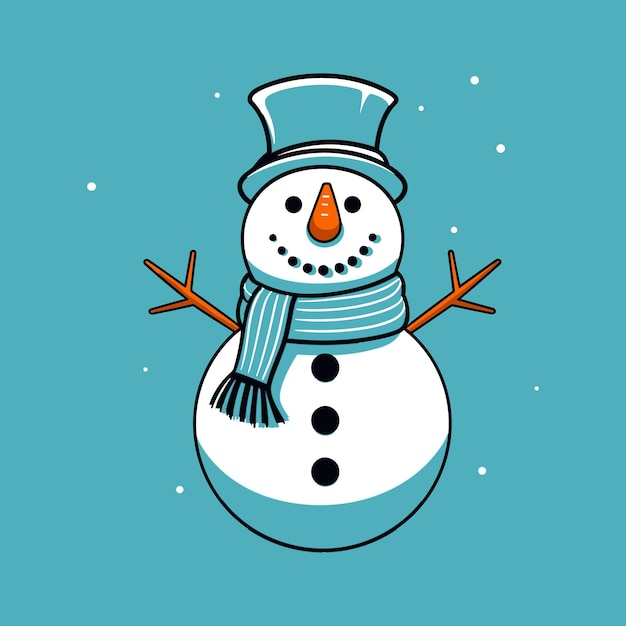 Vector Cartoon Snowman