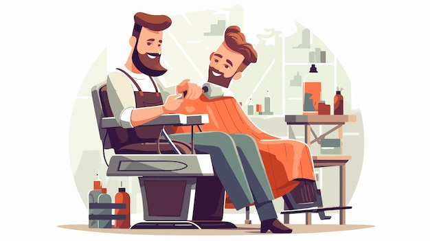 Vector vector cartoon style illustration of barber