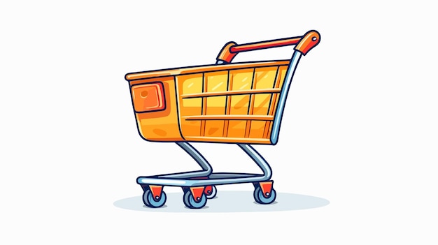 Vector Cartoon Style Illustration of Shopping Cart