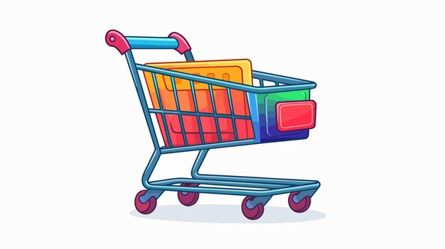 Vector Cartoon Style Illustration of Shopping Cart