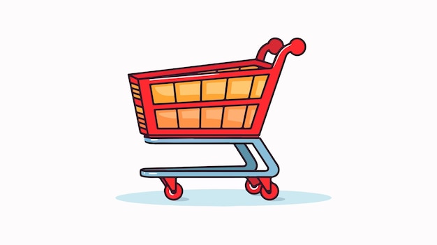 Vector Cartoon Style Illustration of Shopping Cart