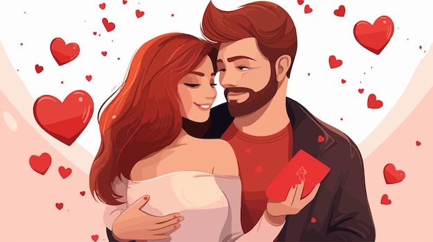 Vector Cartoon Style Illustration of Valentines Day