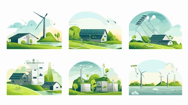 Vector Cartoon Style Set of Environmental and Ecology Icons