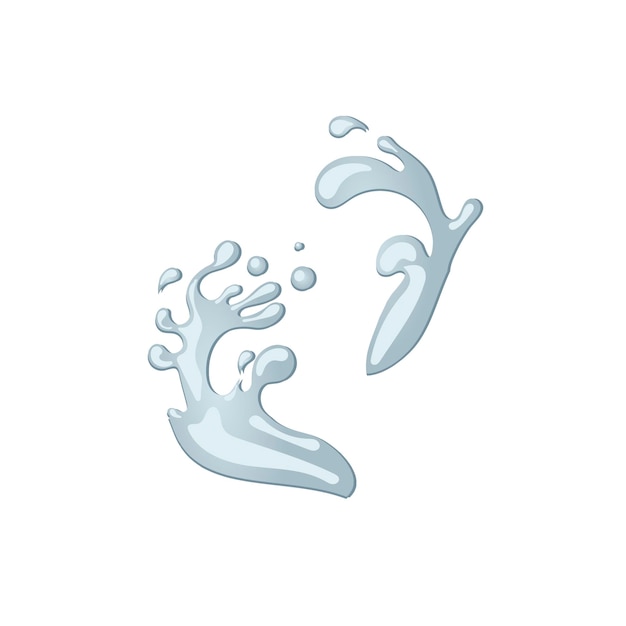 Vector Cartoon Water Splash Isolated on White Background Illustration Water