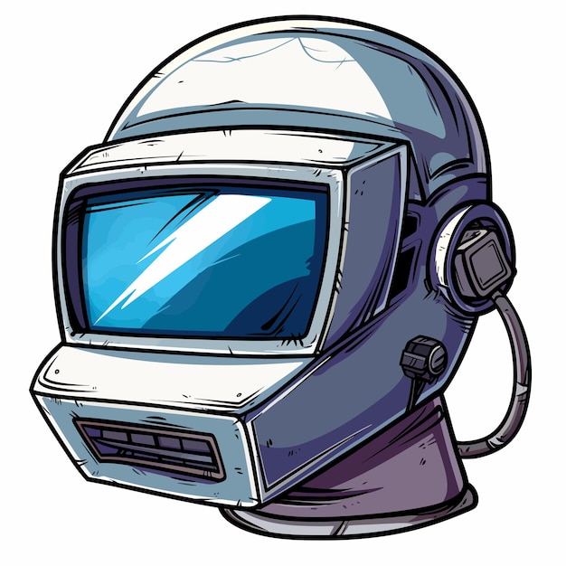 vector cartoon welding helmet isolated white background