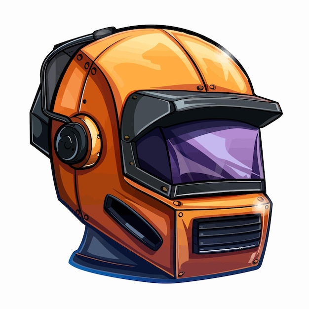 vector cartoon welding helmet isolated white background