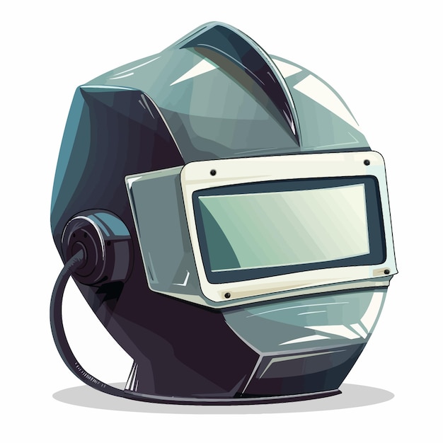 vector cartoon welding helmet isolated white background