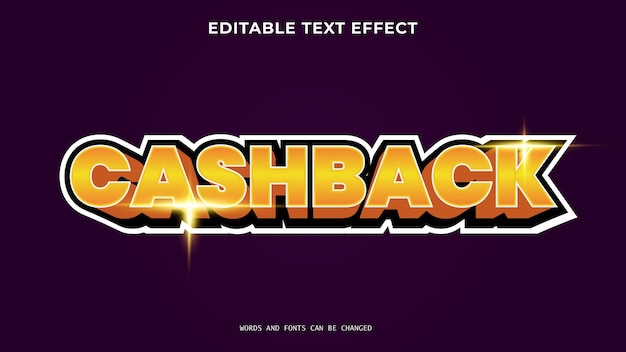 Vector Cashback editable 3D text effect style