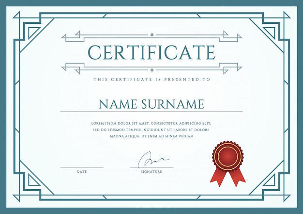 Vector Certificate or Diploma Template