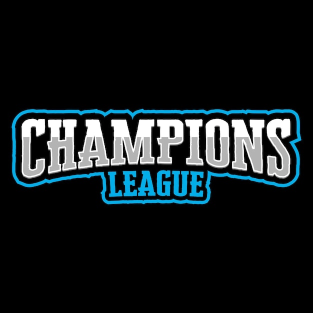 Vector champions league sports text logo design editable template