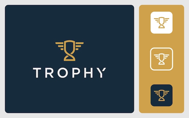 vector championship trophy premium logo