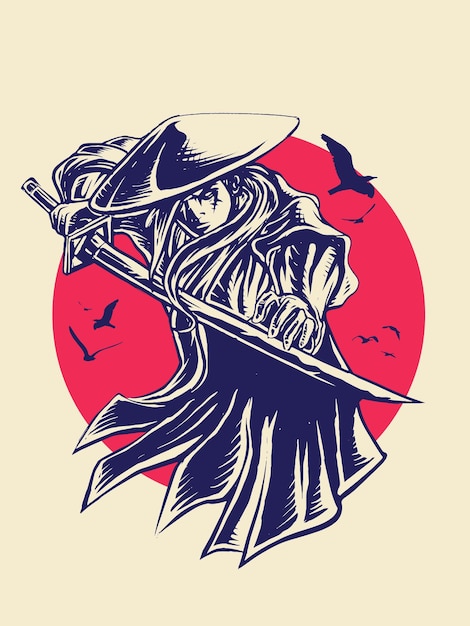 Vector character samurai japan illustration