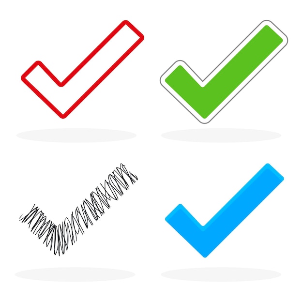 Vector check mark, set Different styles, eps vector