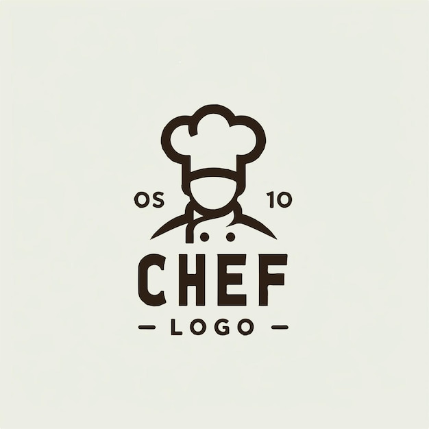 Vector vector chef logo with a simple and minimalist style