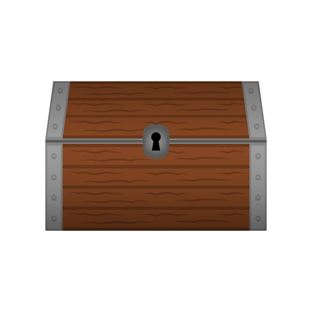 Vector chest Metal chest wooden box