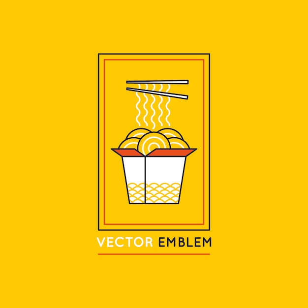 Vector chinese and asian food concepts 