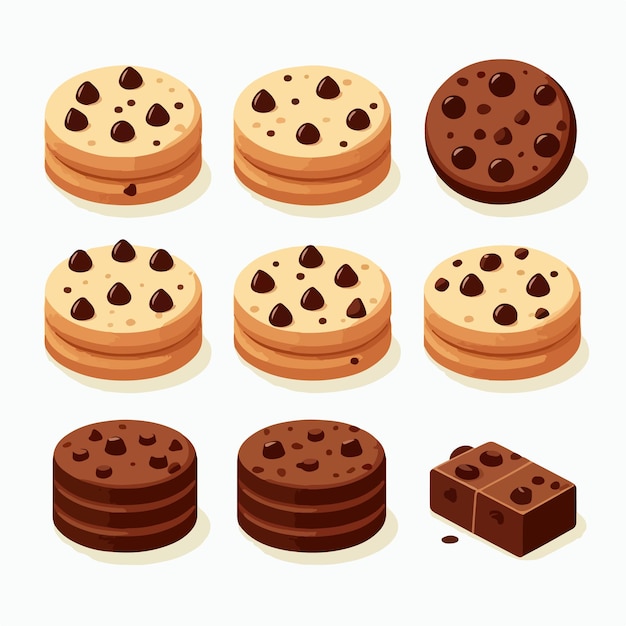 Vector vector chocolate cookie with flat design style