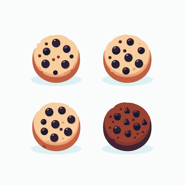 Vector vector chocolate cookie with flat design style