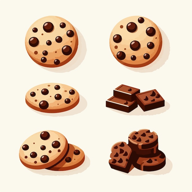 Vector vector chocolate cookie with flat design style