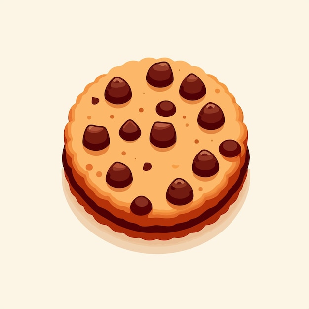 vector Chocolate cookie with flat design style