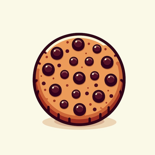 vector Chocolate cookie with flat design style