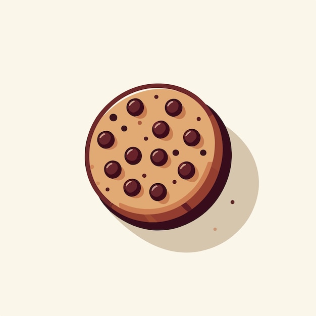 vector Chocolate cookie with flat design style