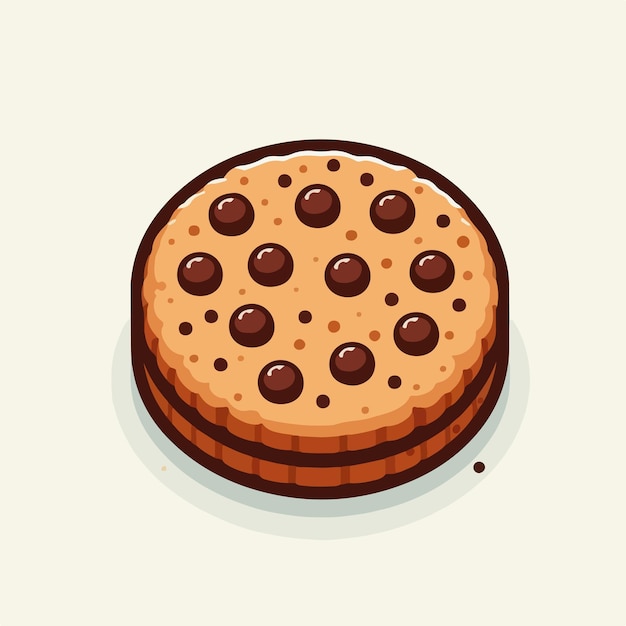 vector Chocolate cookie with flat design style