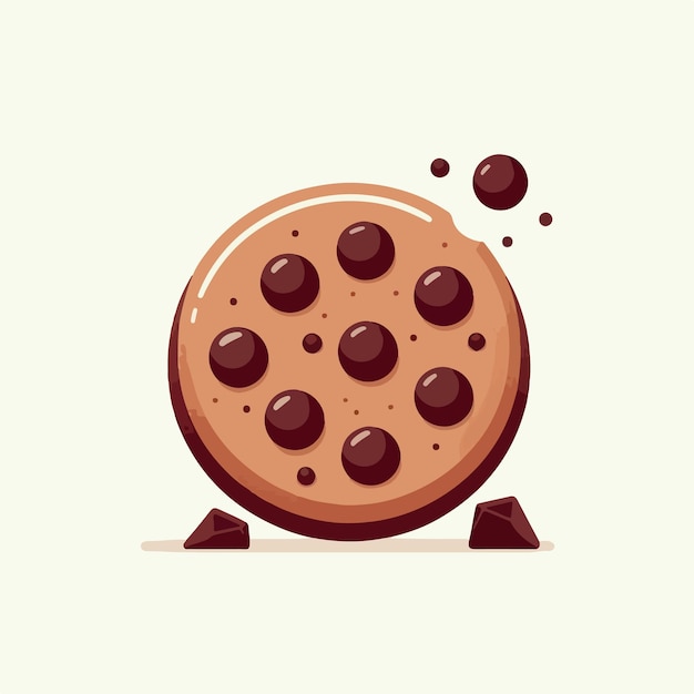 vector Chocolate cookie with flat design style