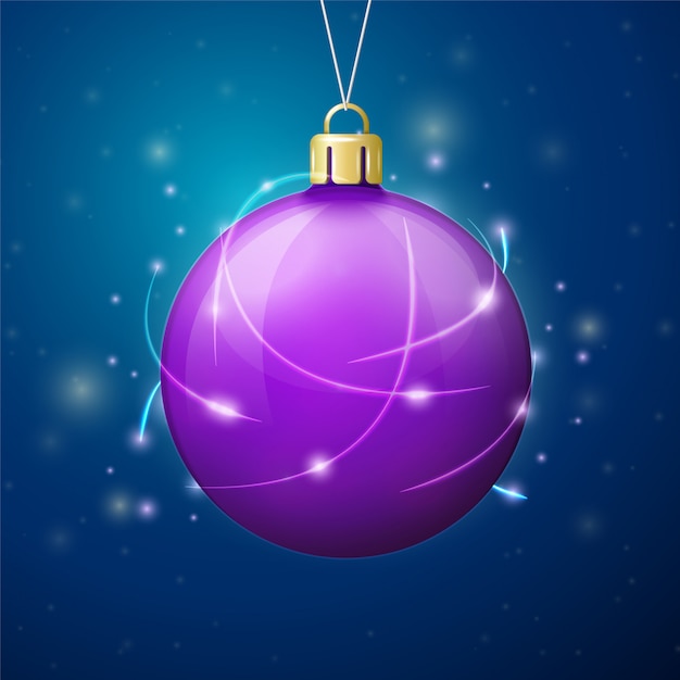 Vector Christmas Banner template with bright ball.