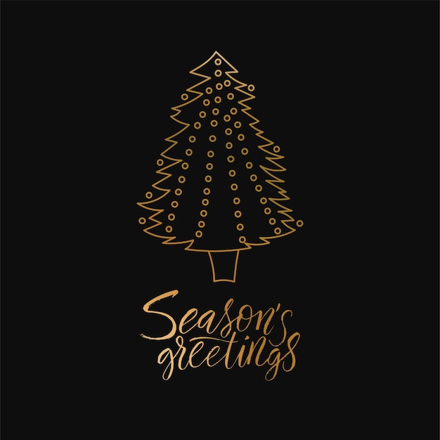 Vector Christmas card with hand lettering