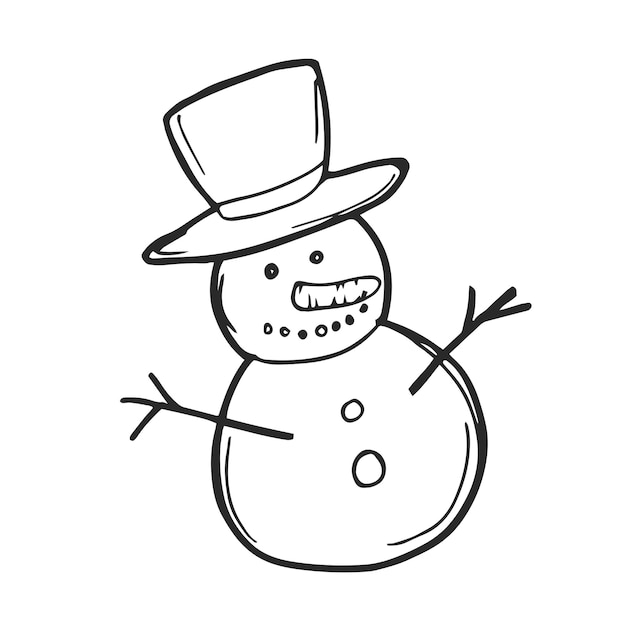 Vector vector christmas doodle funny snowman