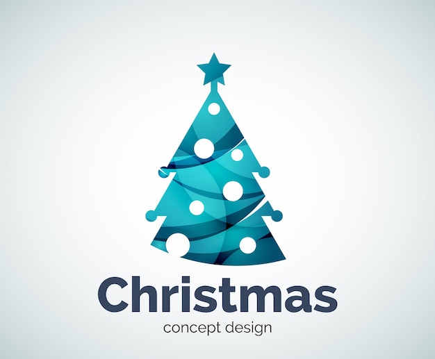 Vector Christmas or New Year tree logo template