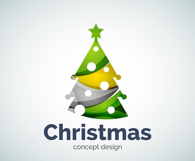 Vector Christmas or New Year tree logo template