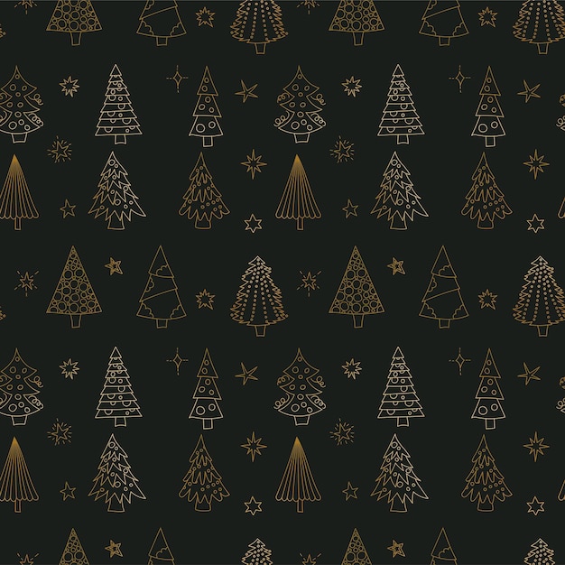 Vector Christmas seamless pattern with Christmas treesxA