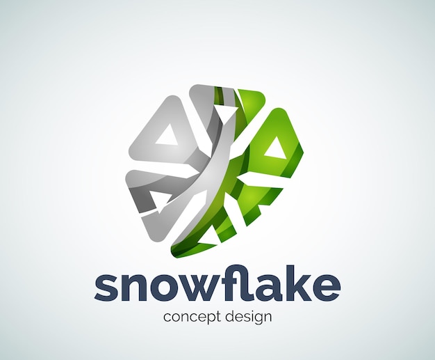 Vector Christmas snowflake logo template