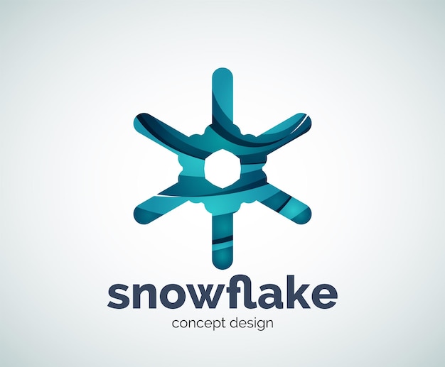 Vector Christmas snowflake logo template