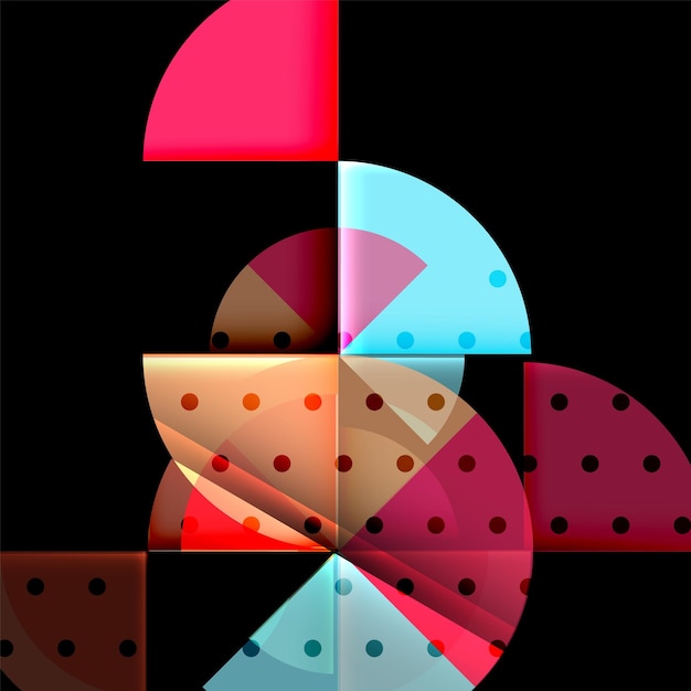 Vector circle abstract background with light and shadow effects dotted