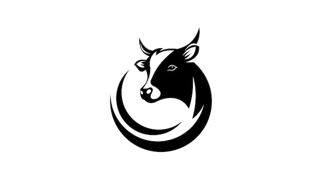 vector of circle cow head logo