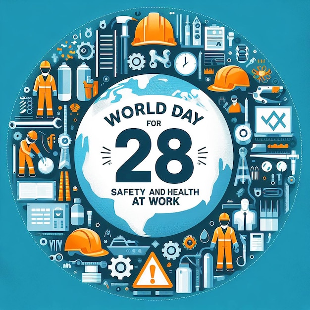 Vector vector a circle with the words world day and safety at the bottom